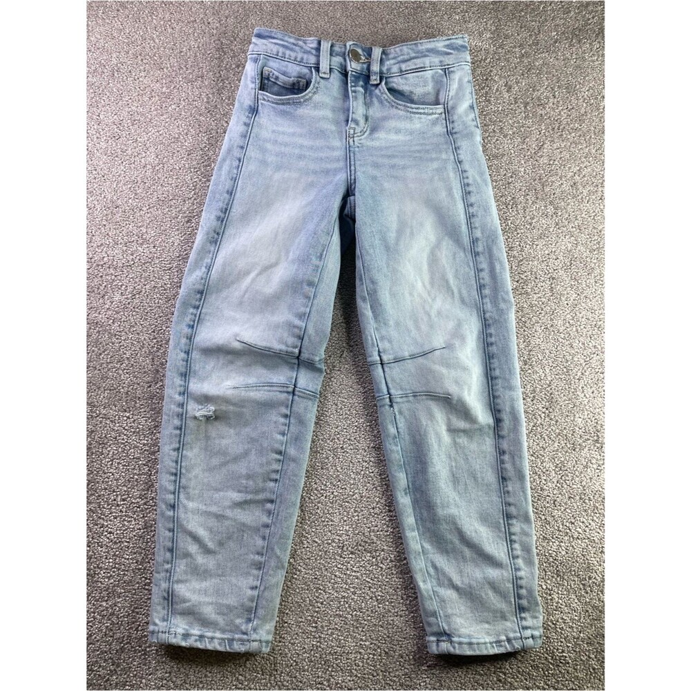 BKE Youth Mini Billie Barrel Jeans Girl’s 10 Blue Mid-Rise Stretch Adjustable